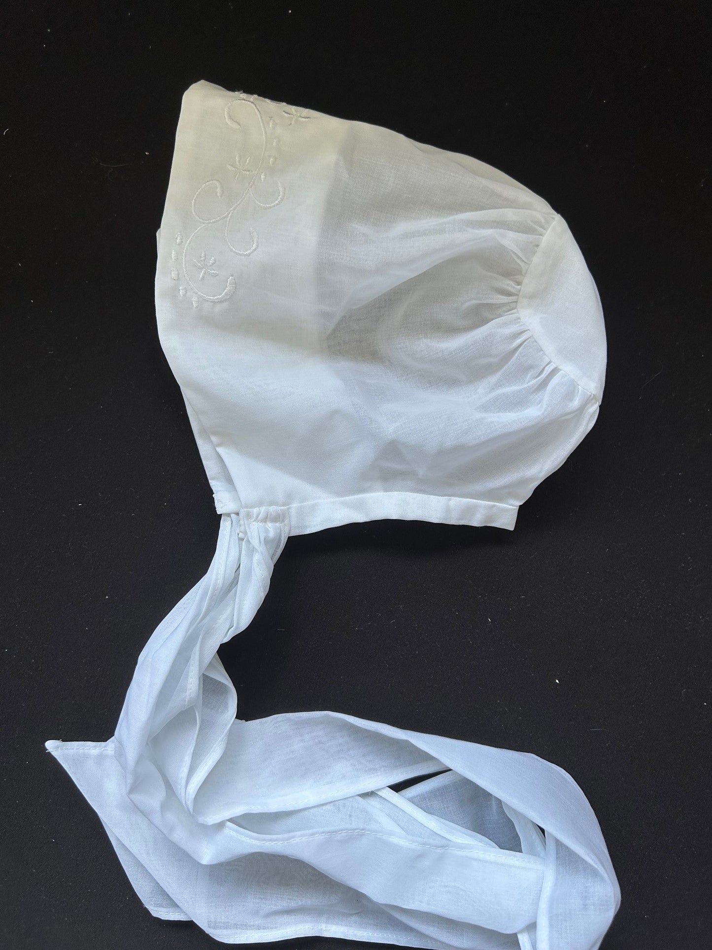 Embrodered Voile Baby Bonnet