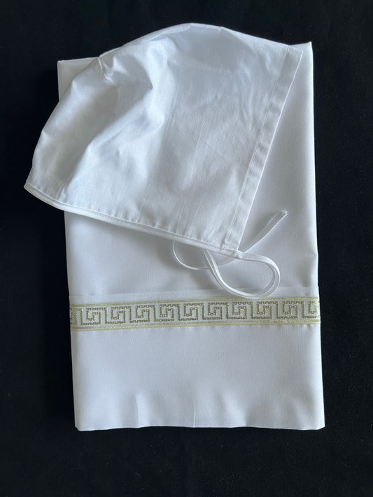 Oil Set with Gold Greek Key Band Trim