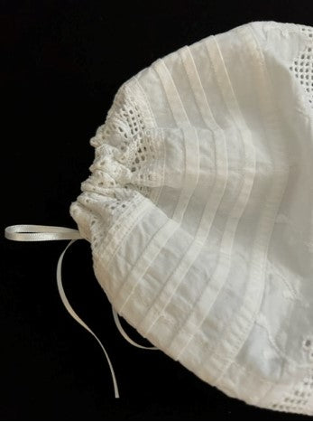 Antique/Vintage Cutwork and Pintucks Christening Bonnet