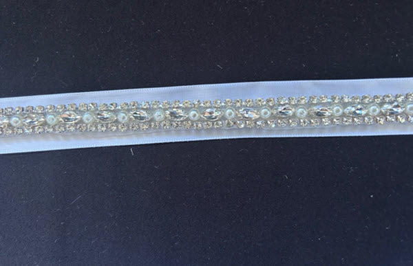 Diamante Strip Ribbon Belt