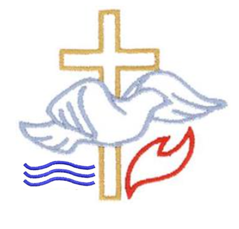 Baptism Stole with Dove Cross Water and Flame