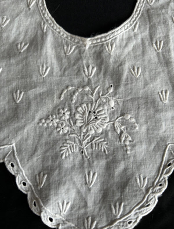 Antique Embroidered Baby Bib