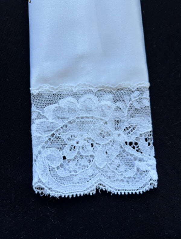 Baptism Stole with French Cotton Lace Trim