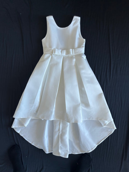 Ivory Satin Hi Lo First Communion or Flower Girl Dress