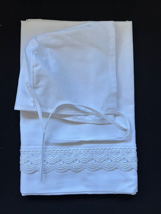 Oil Set with Scalloped Guipure Lace trim