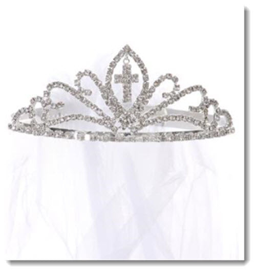 016 cross tiara with veil