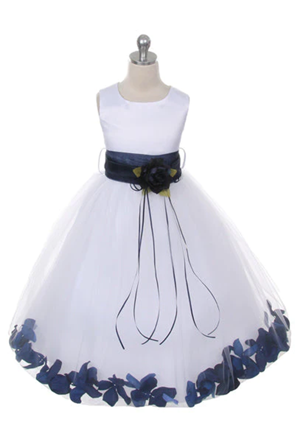 160 B Satin Flower Petal Ivory Flower Girl Dress 1 of 2 Selections Little Angels Couture