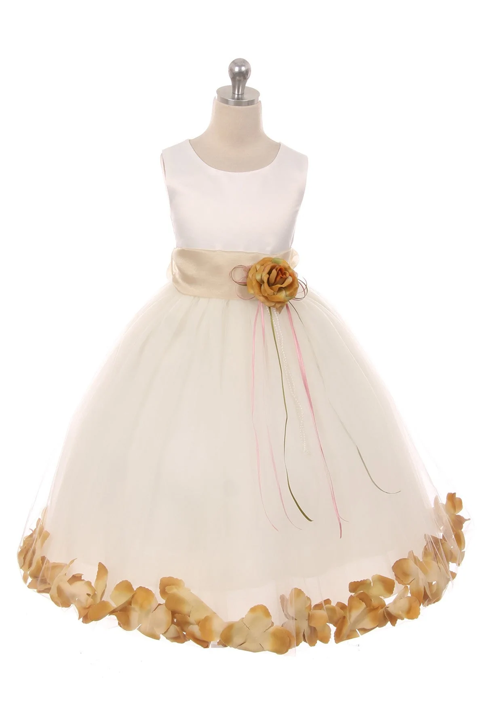 160 b satin flower petal ivory dress (1 of 2 selections)