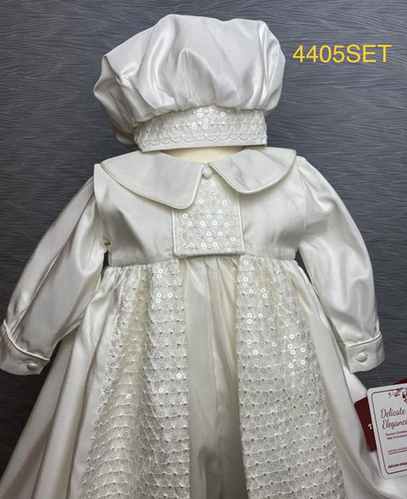 4405 Boys Christening Romper and Cape Set
