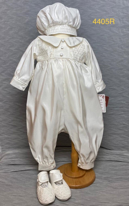 4405 Boys Christening Romper and Cape Set