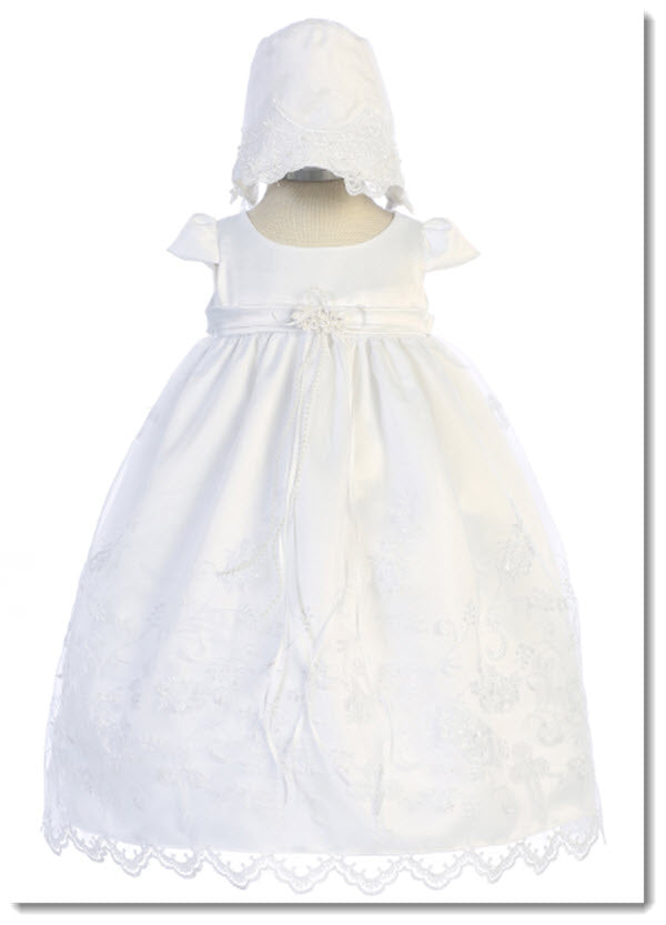 470 cross embroidered christening gown