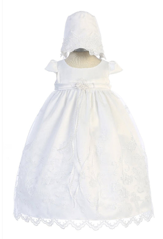470 Cross Embroidered Christening Gown