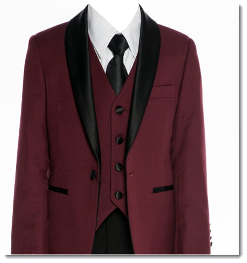 640 - black tailored slim fit suit/tuxedo -black, indigo blue, grey, burgundy and white
