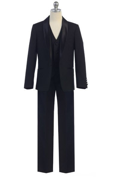 640 - Black Tailored Slim Fit Suit/Tuxedo -Black, Indigo Blue, Grey, Burgundy and White