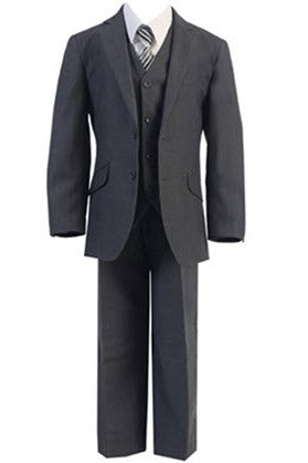 692 - Charcoal Slim Cut Boys 5pce Suit