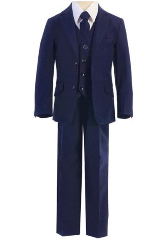 694 - Navy Slim Cut Boys 5pce Suit