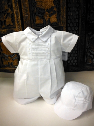 77297 White Romper With Hat Set