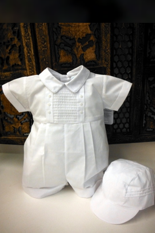 77297 White Romper With Hat Set