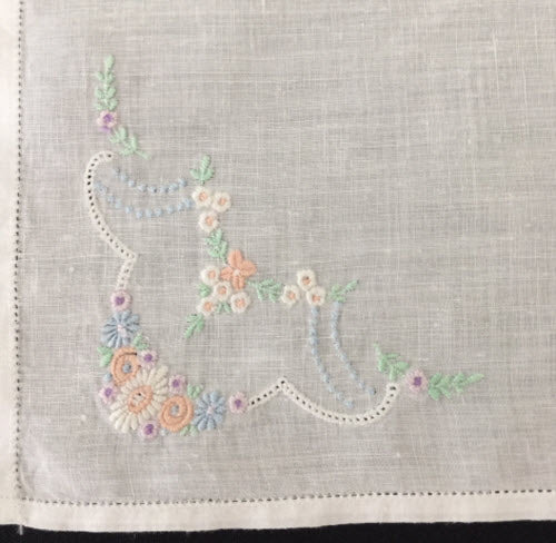 Antique/Vintage Hanky Bonnet - Floral Bouquet