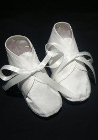 DE silk booties with Ribbon - Little Angels Couture