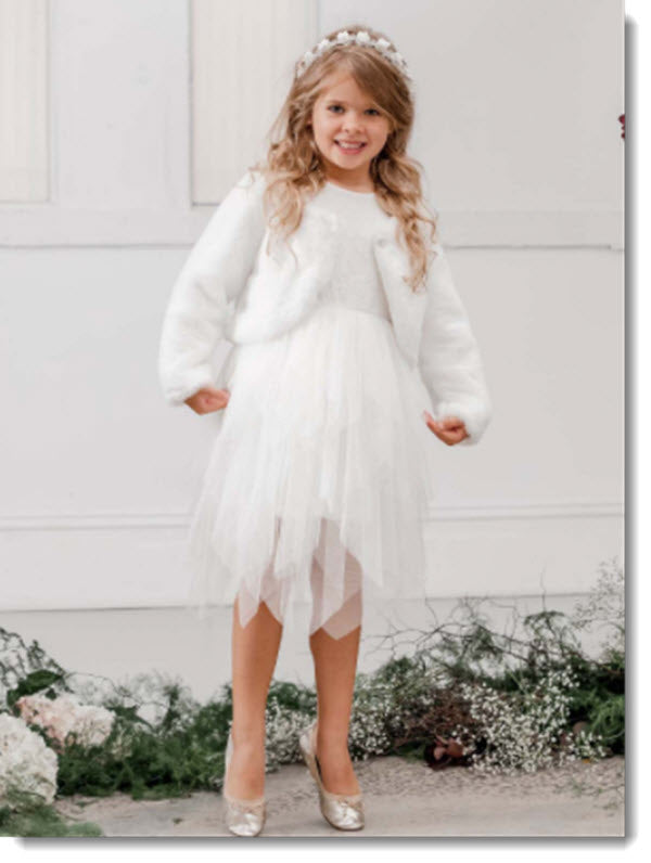 sarah faux fur jacket - ivory