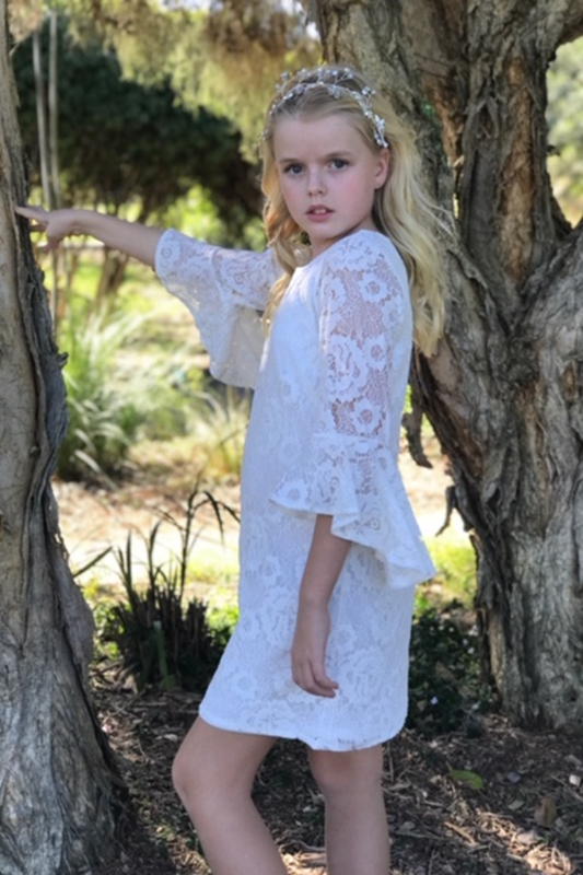 riley rose lace dress - ivory