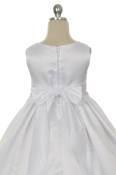 235 satin dress with classic box pleated skirt