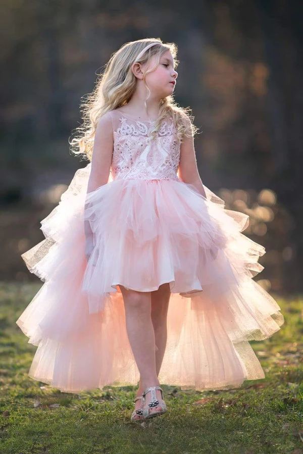 Piccolo Bacio Couture Metallic Lace Applique Communion Dress Camilla –  Sara's Children's Boutique
