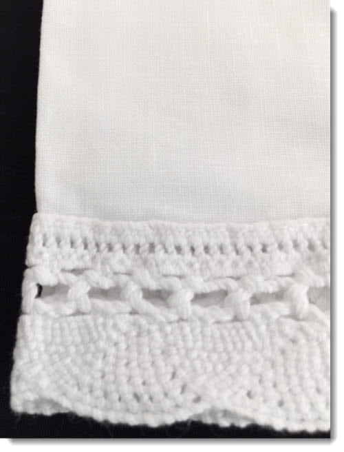 cotton scalloped fan edge towel