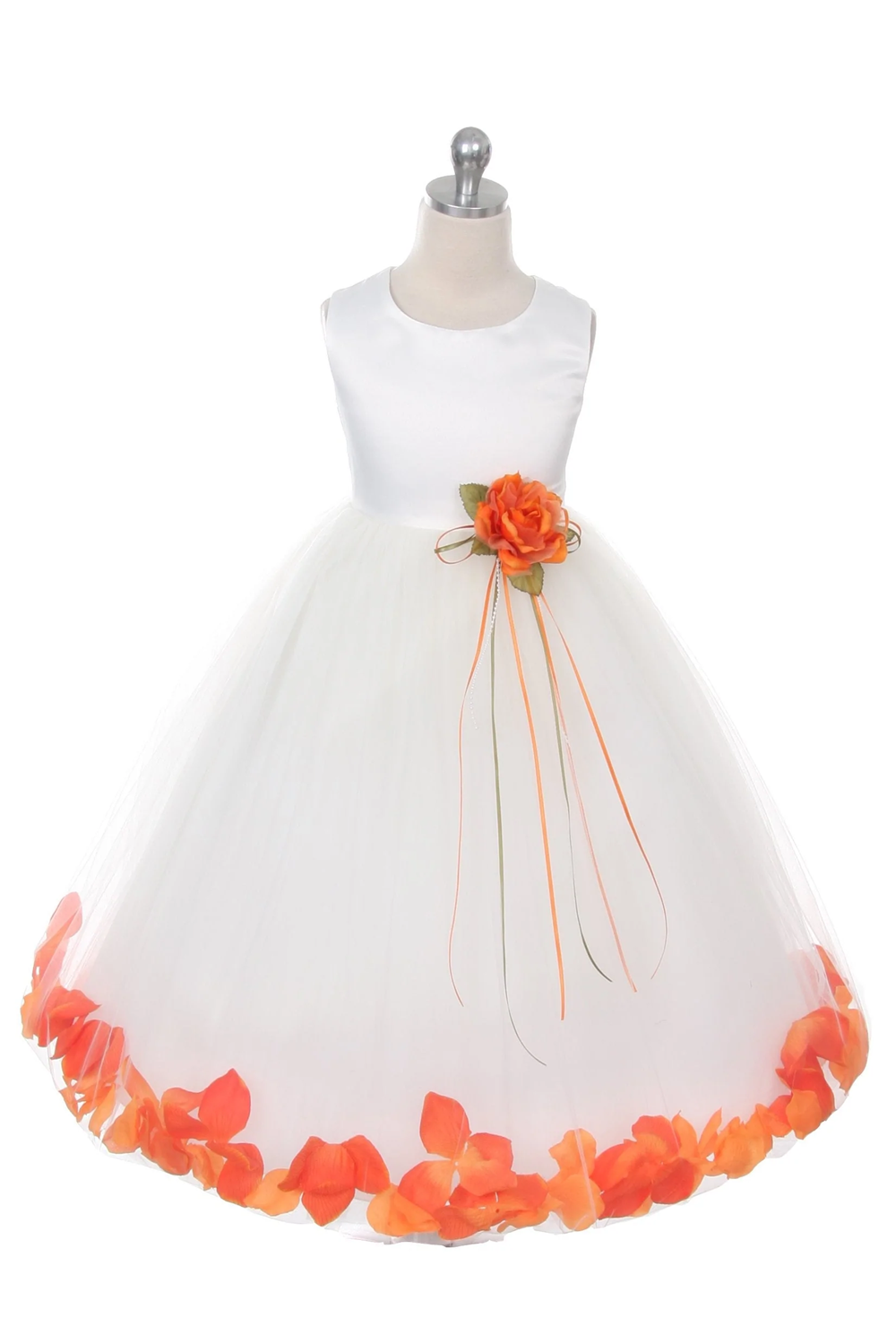 160 b satin flower petal ivory dress (1 of 2 selections)