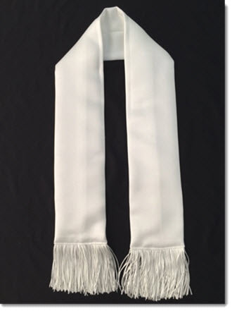 satin stole with fringe