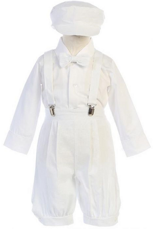 boys linen suspender set