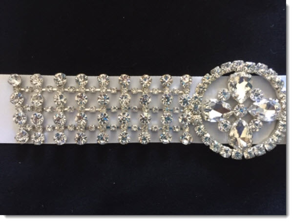 Ribbon Belt with Large Diamante Embellishment