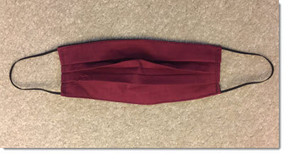 Maroon and Black Pleated Reversible Face Mask