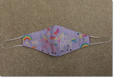 Kids Unicorn reversible face mask