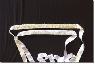 Ribbon belt with cluster pearls